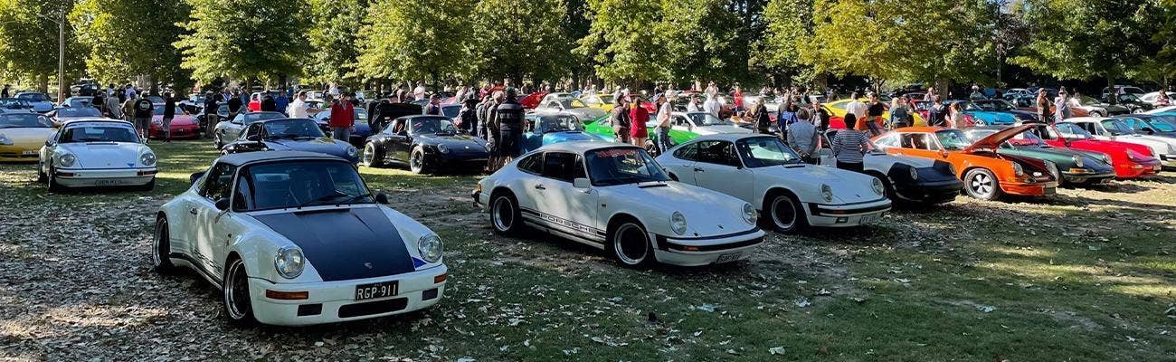 Porsches gather in McDonalds carpark for LuftWasser 21
