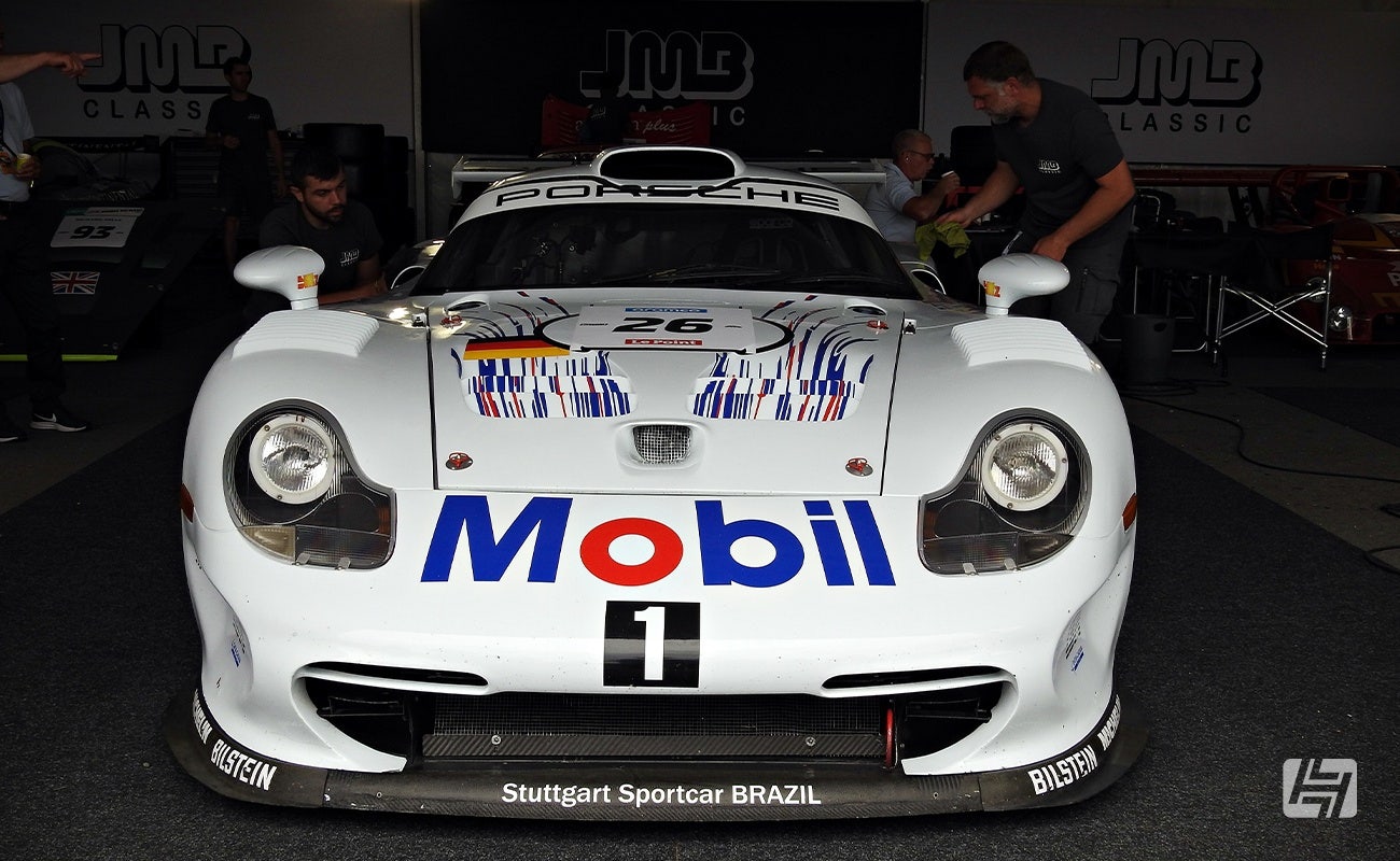 Porsche GT1 front at Le Mans Classic 2023 paddock