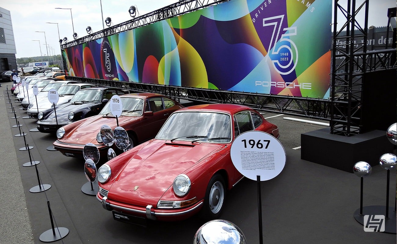 Porsche line up celebrating 75th anniversary at Le Mans Classic 2023