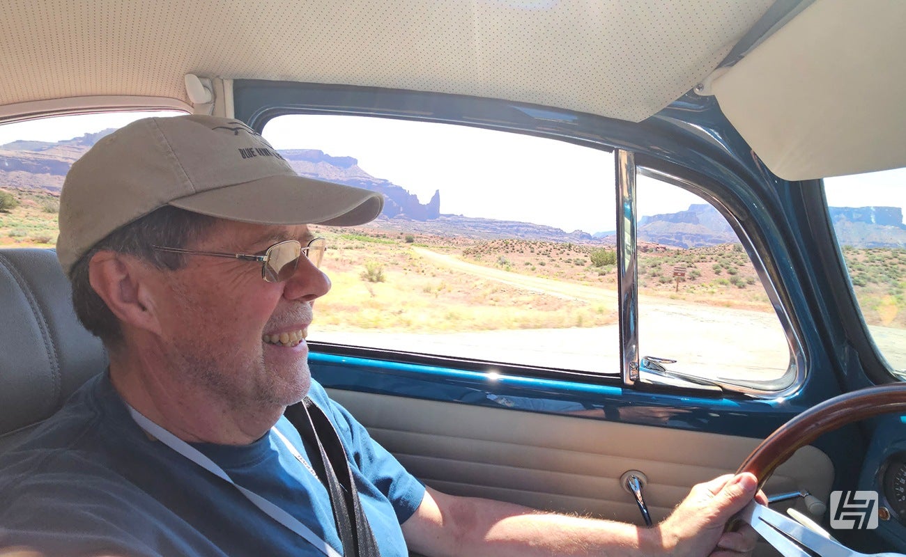 Richard driving his 220bhp VW Beetle