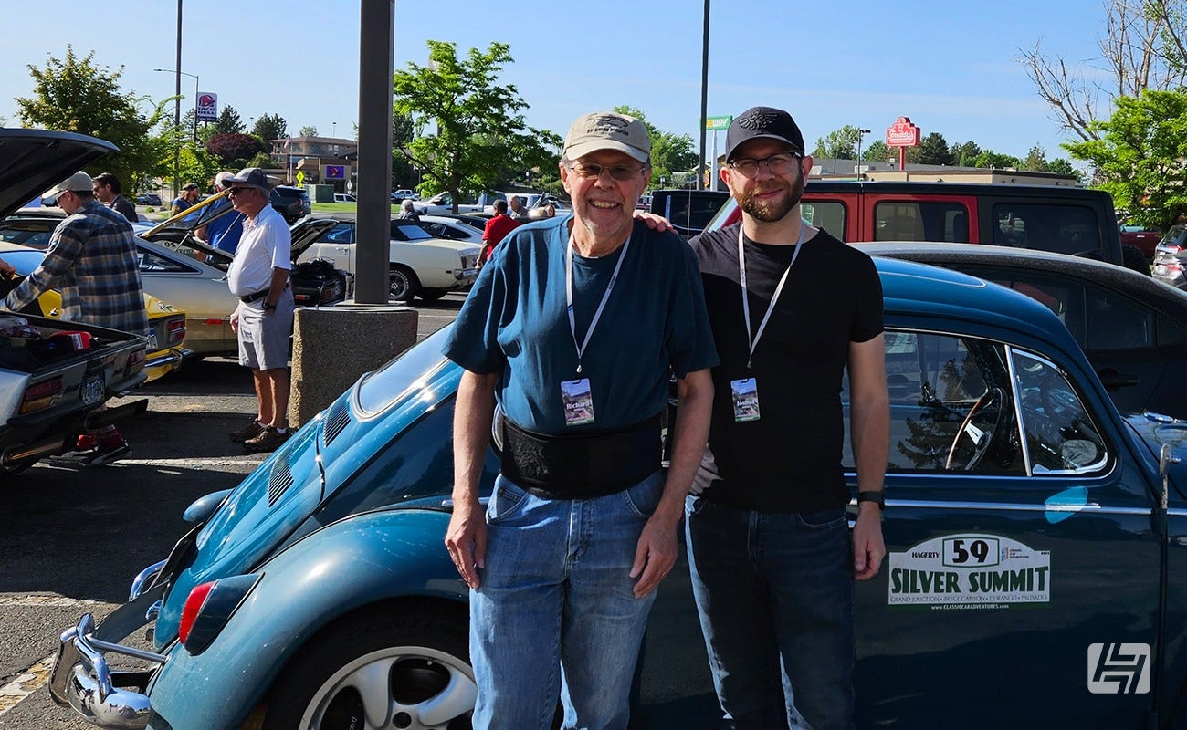 Richard Davies and son Josh Davies at the 2023 Silver Summit