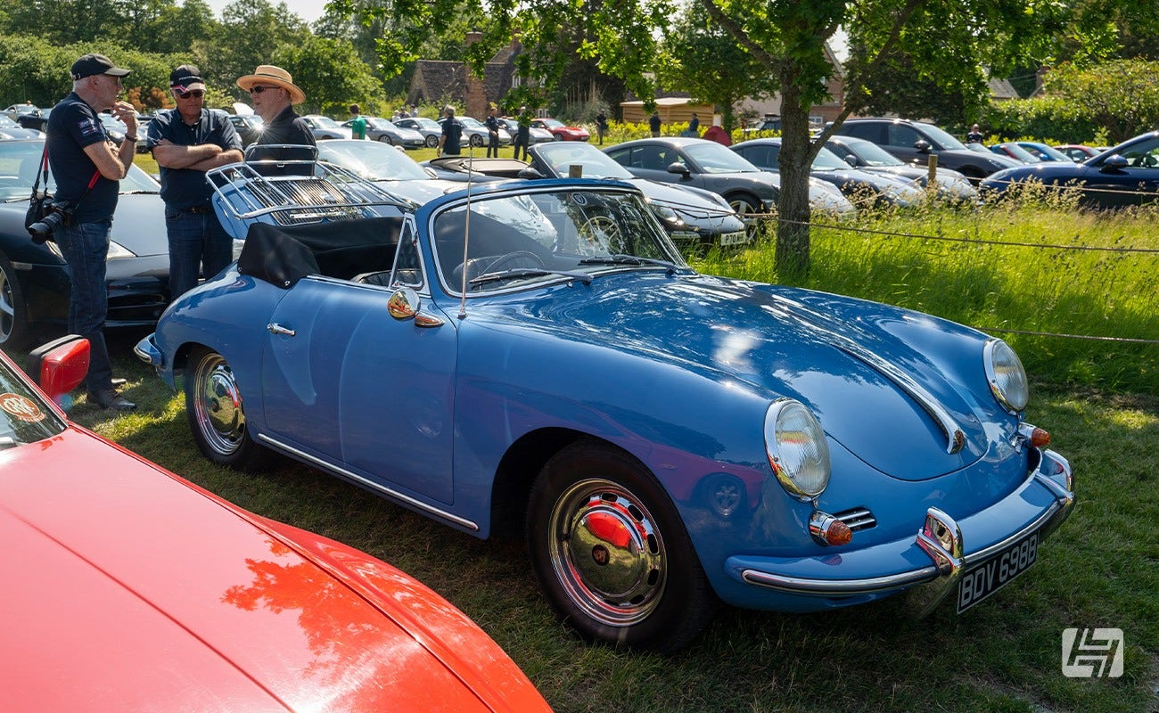 Blue Porsche 356 cabriolet at Simply Porsche 2023