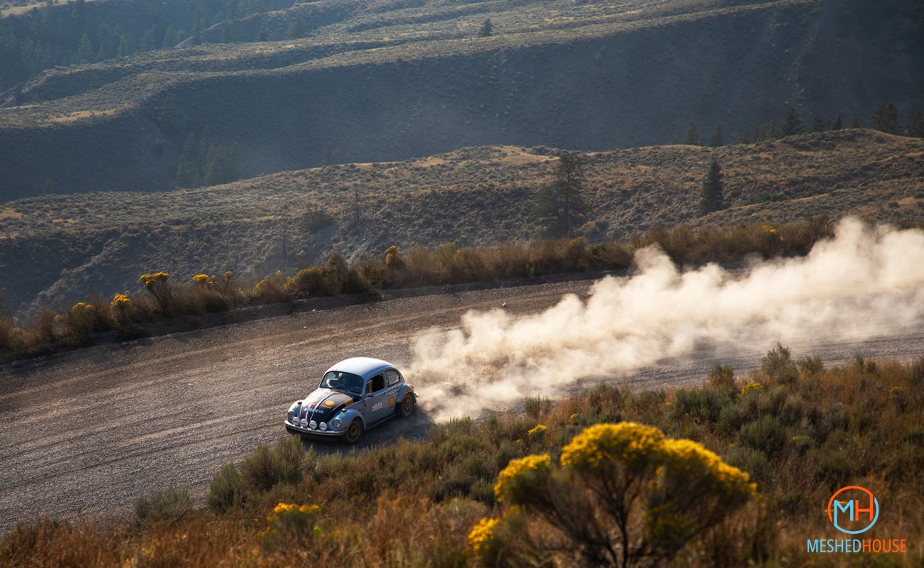 1302 Salzburg Rally Beetle sliding around a corner