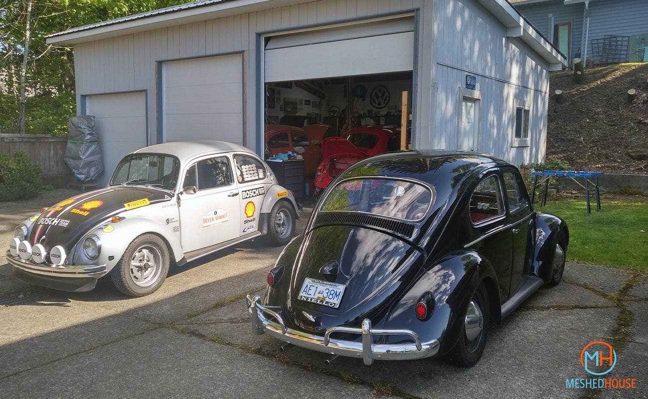 Dave Hord home workshop, 1302 Salzburg Beetle, 1958 Beetle and German looker