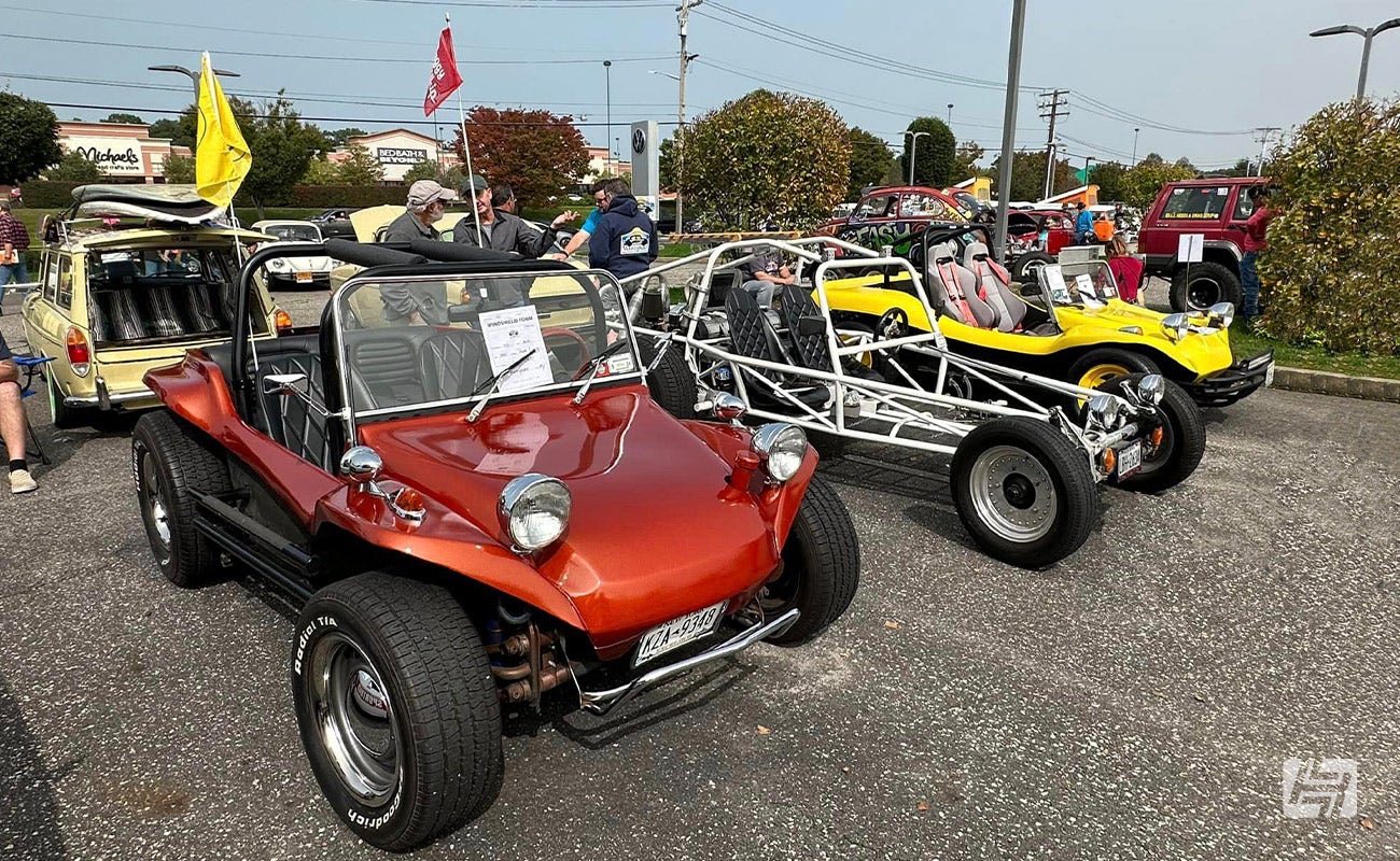 Long Island VW Club Show carpark with Beach Buggy and Sand Rails