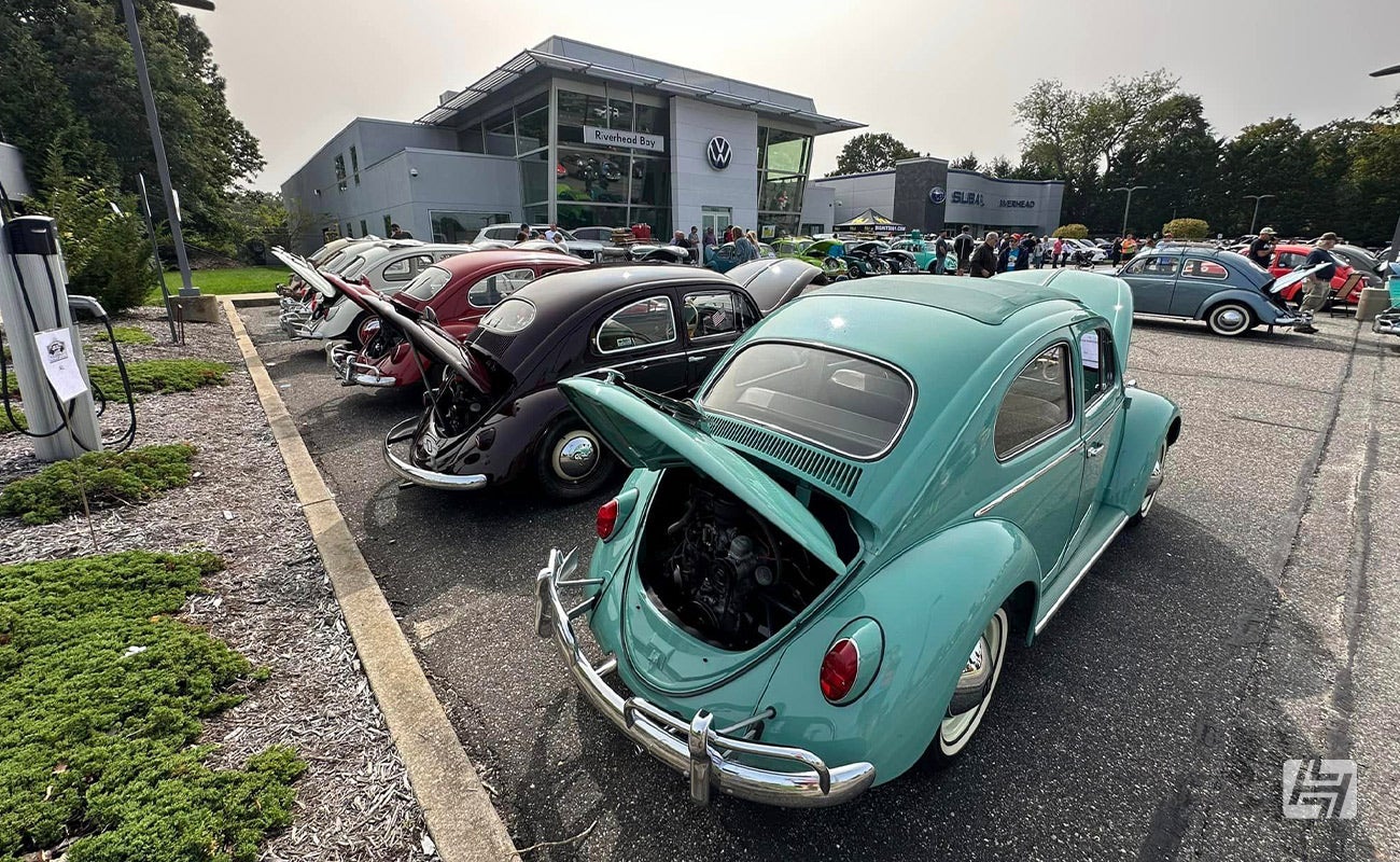 Long Island VW Club Show carpark with Beetles