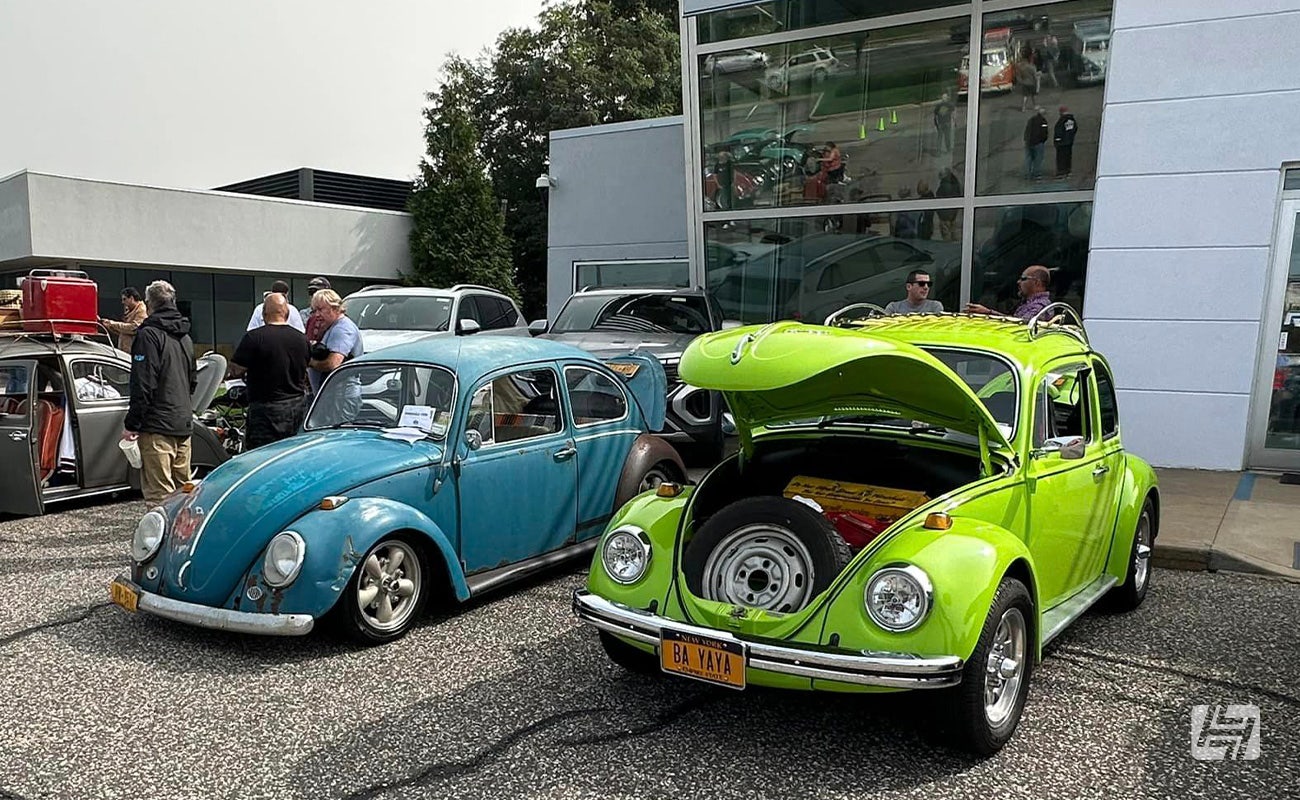 Long Island VW Club Show carpark with Beetles