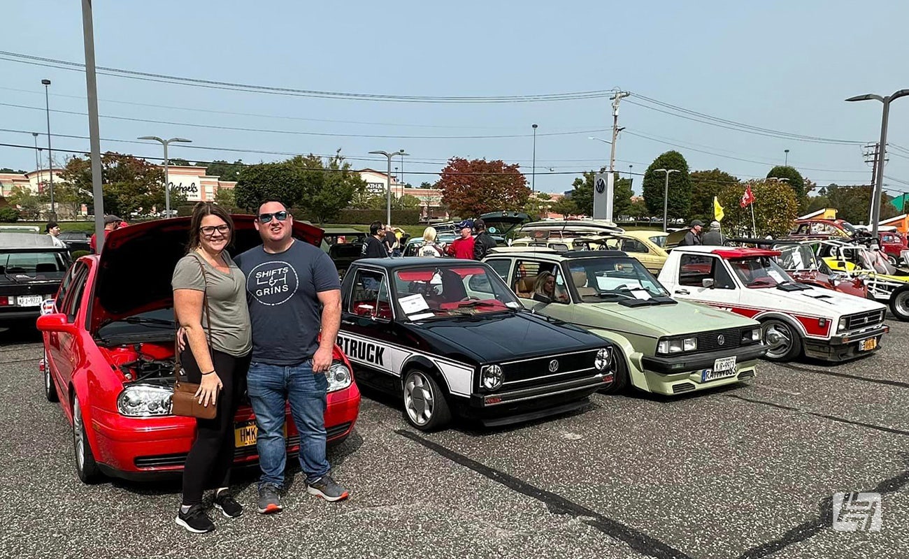 Long Island VW Club Show carpark with VW Caddy and Sporttruck