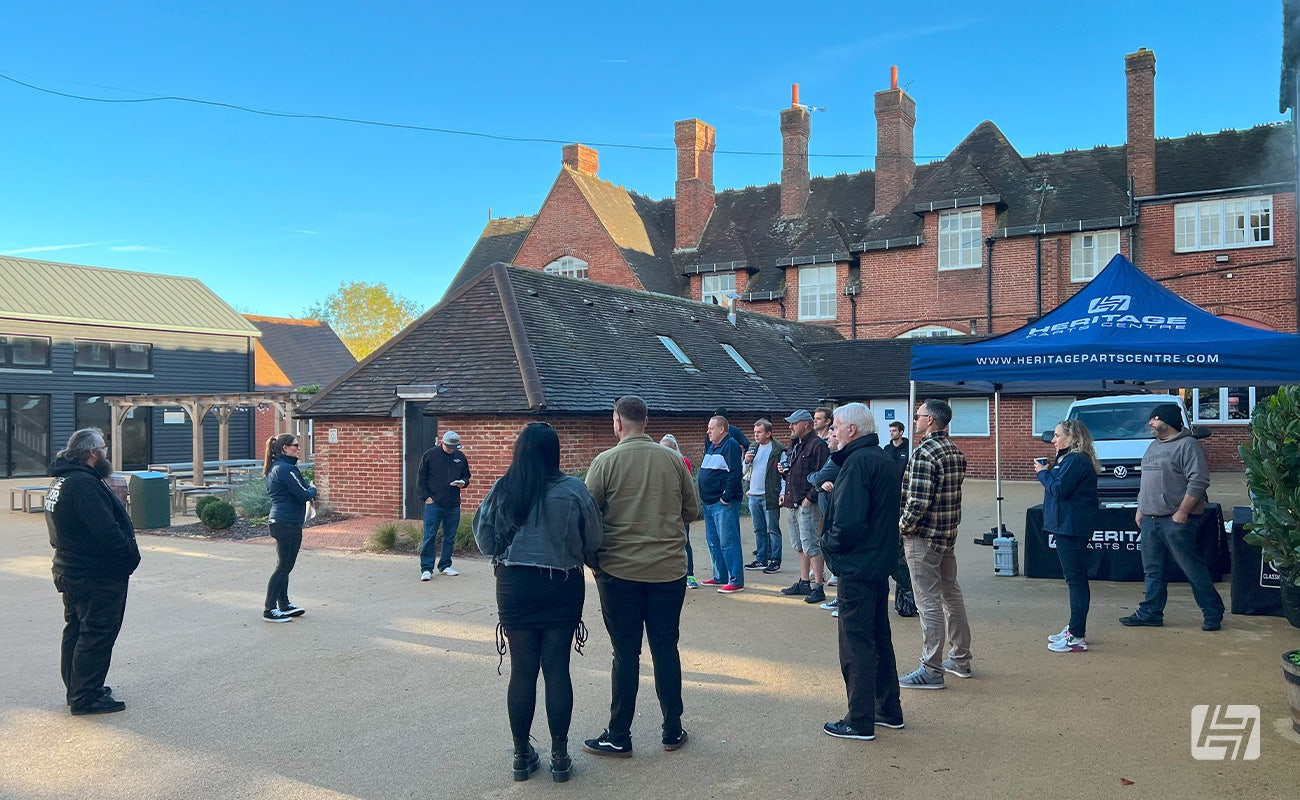 Behind the scenes briefing at Heritage Parts Centre photoshoot Ardingly 2023