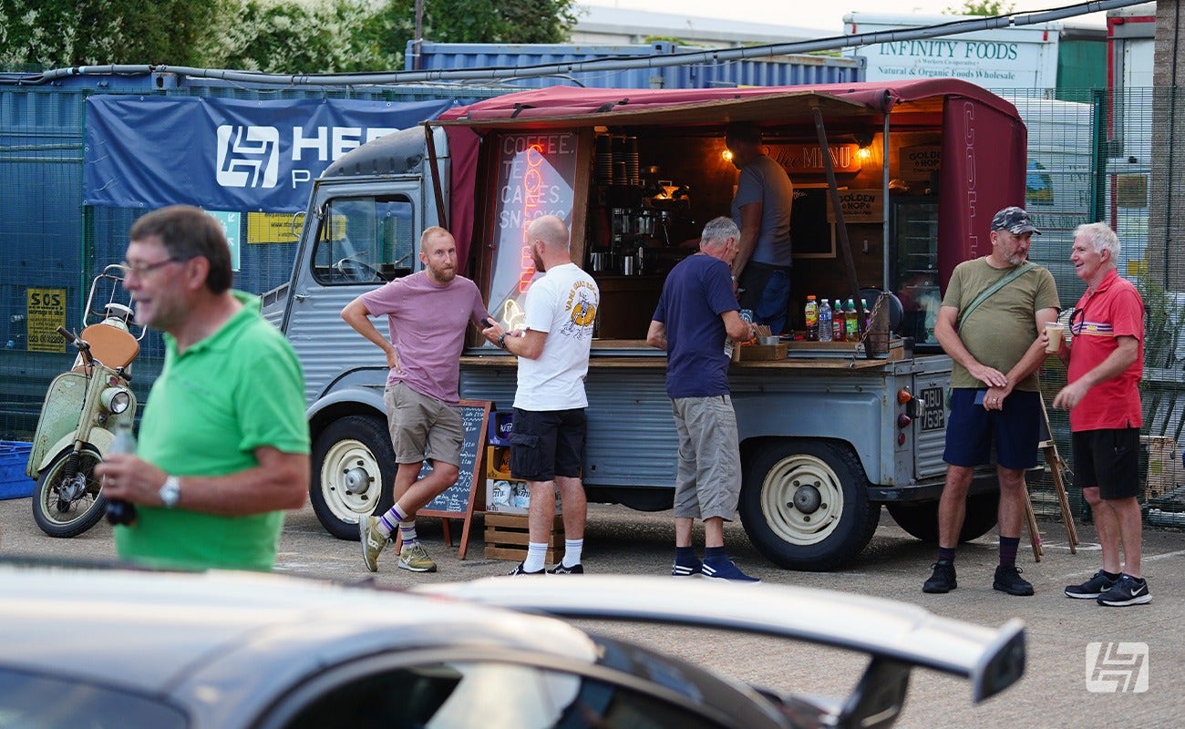 Heretics at Heritage Parts Centre September 2023. Crew Cab Coffee. Citroen H Van.