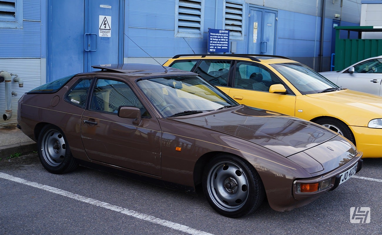 Heretics at Heritage Parts Centre September 2023. Brown Porsche 924