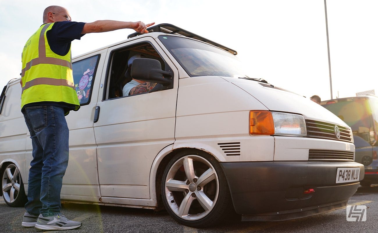 Heretics at Heritage Parts Centre September 2023. Slammed white T4