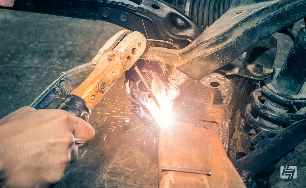 ARC welding on car chassis