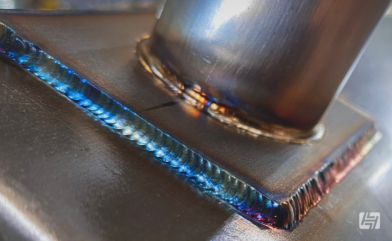 close up of TIG welds