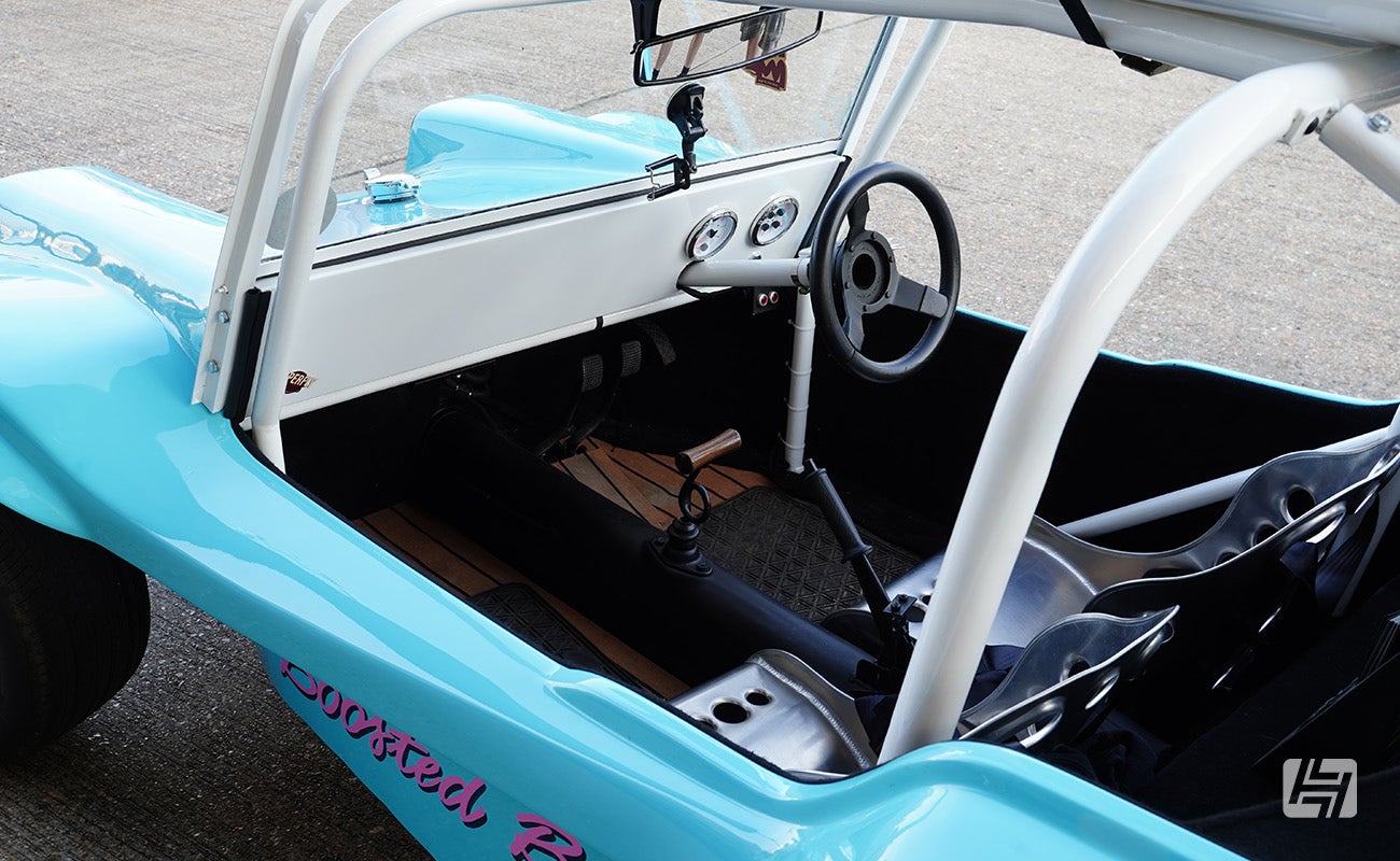Interior of the Boosted Buggy at Heretics at Heritage Parts Centre in June 2024