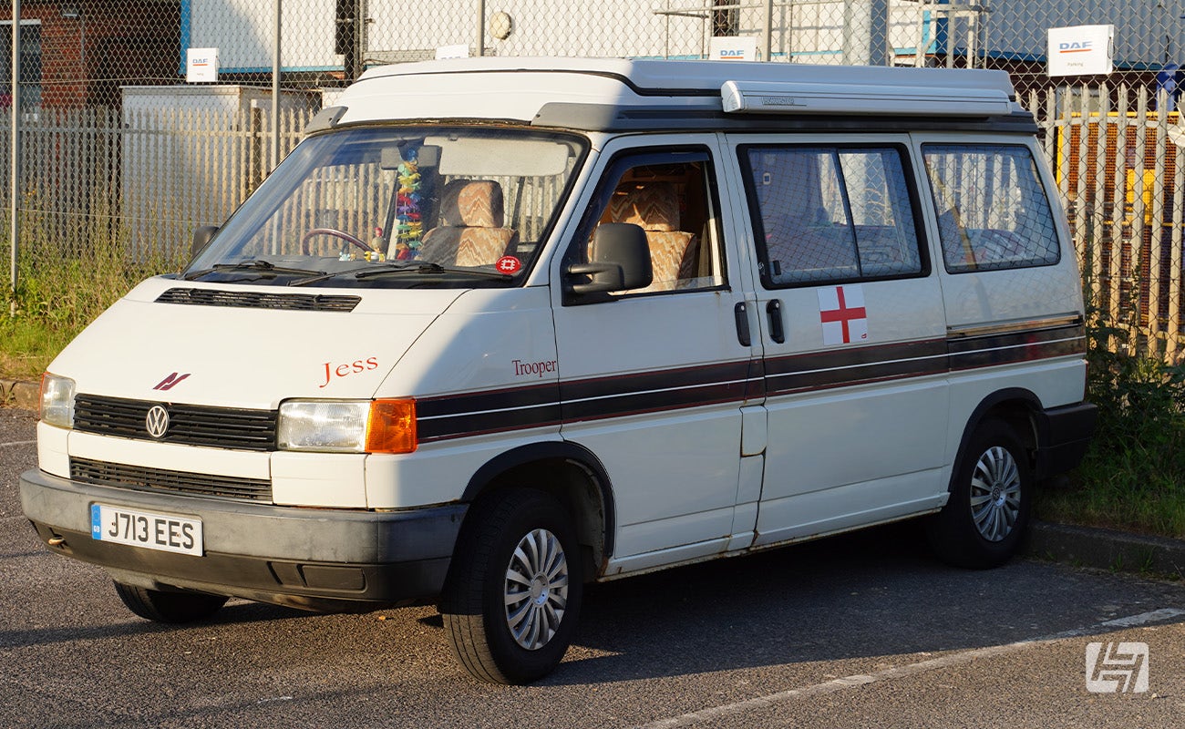 White VW T4 AutoSleeper at Heretics at Heritage Parts Centre in June 2024