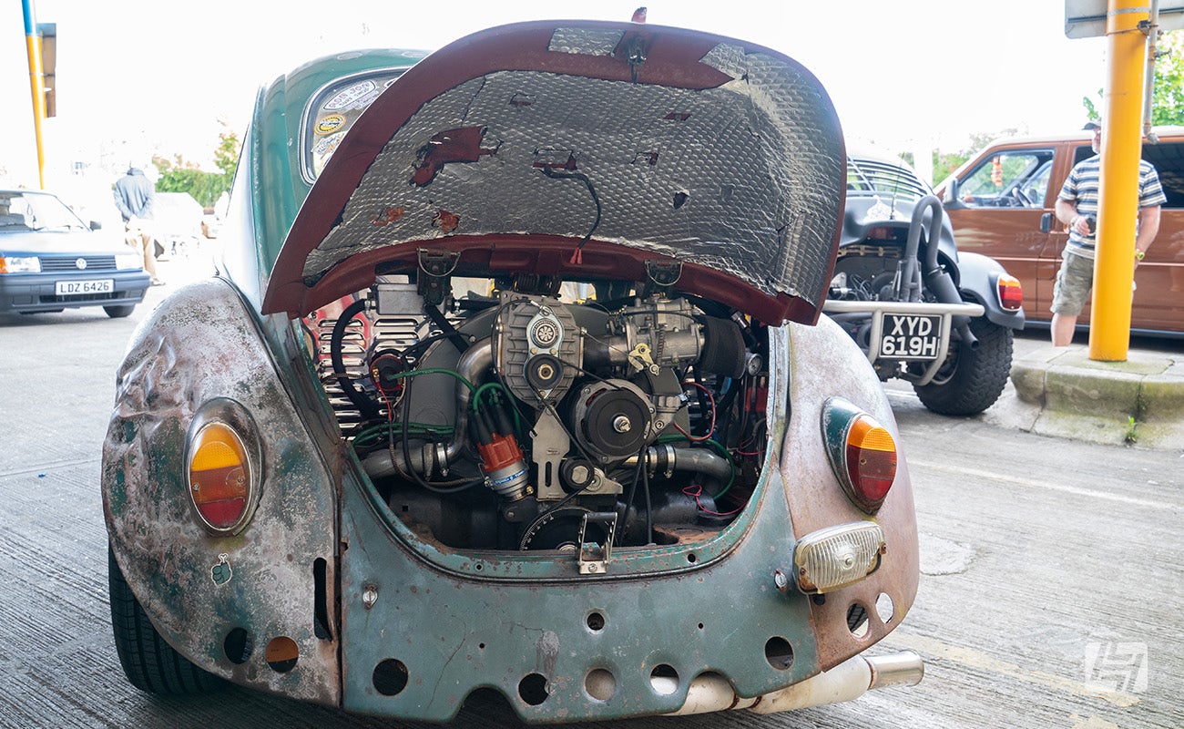 VW Beetle Supercharged Engine at Heretics VW and Porsche enthusiast meeting at Heritage Parts Centre