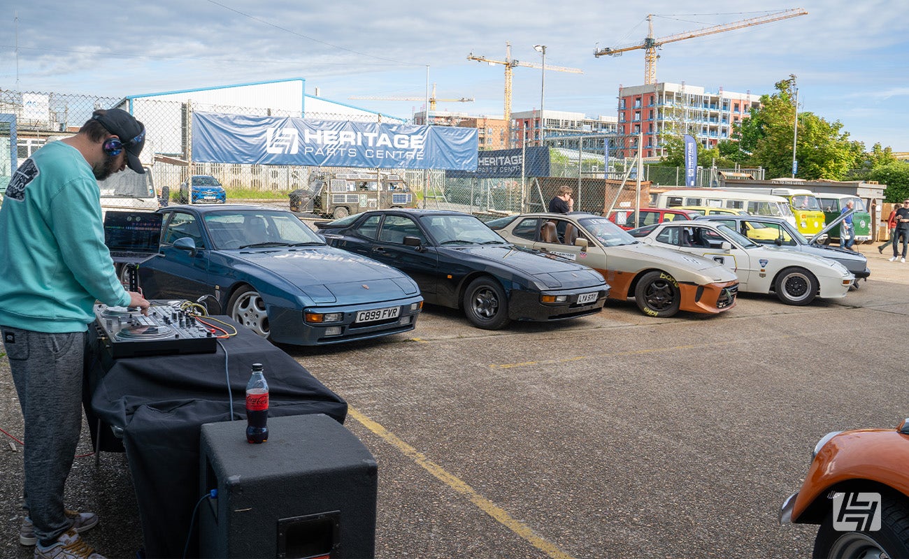 DJ Nino at Heretics VW and Porsche enthusiast meeting at Heritage Parts Centre