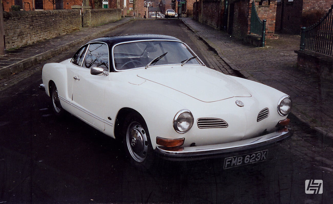 White Late spec Karmann Ghia Coupe with Europa Bumpers