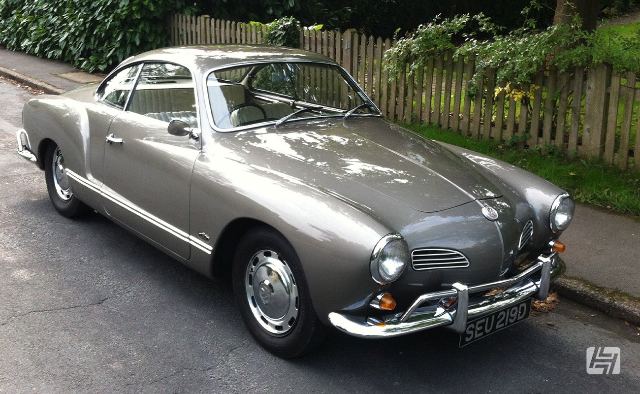 Silver Karmann Ghia Coupe with US Spec Bumpers