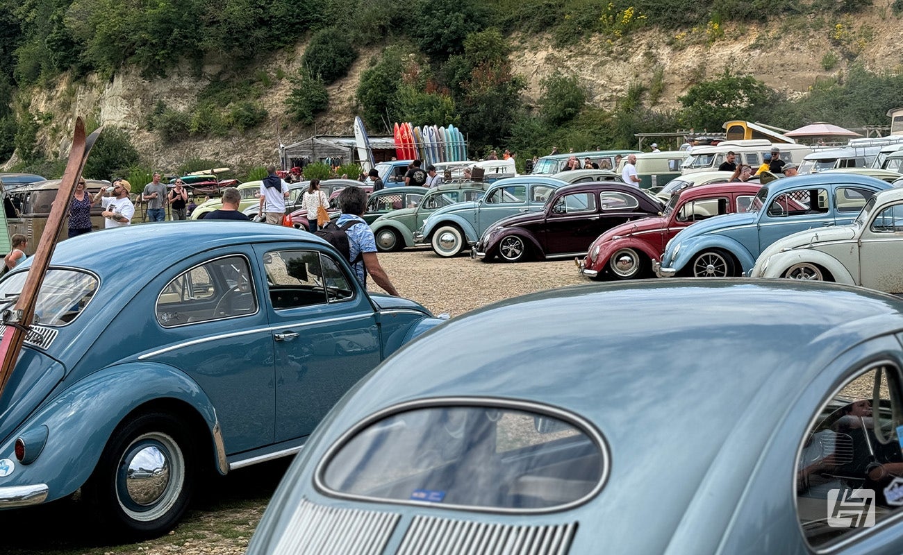 Classic VW Beetles at a show