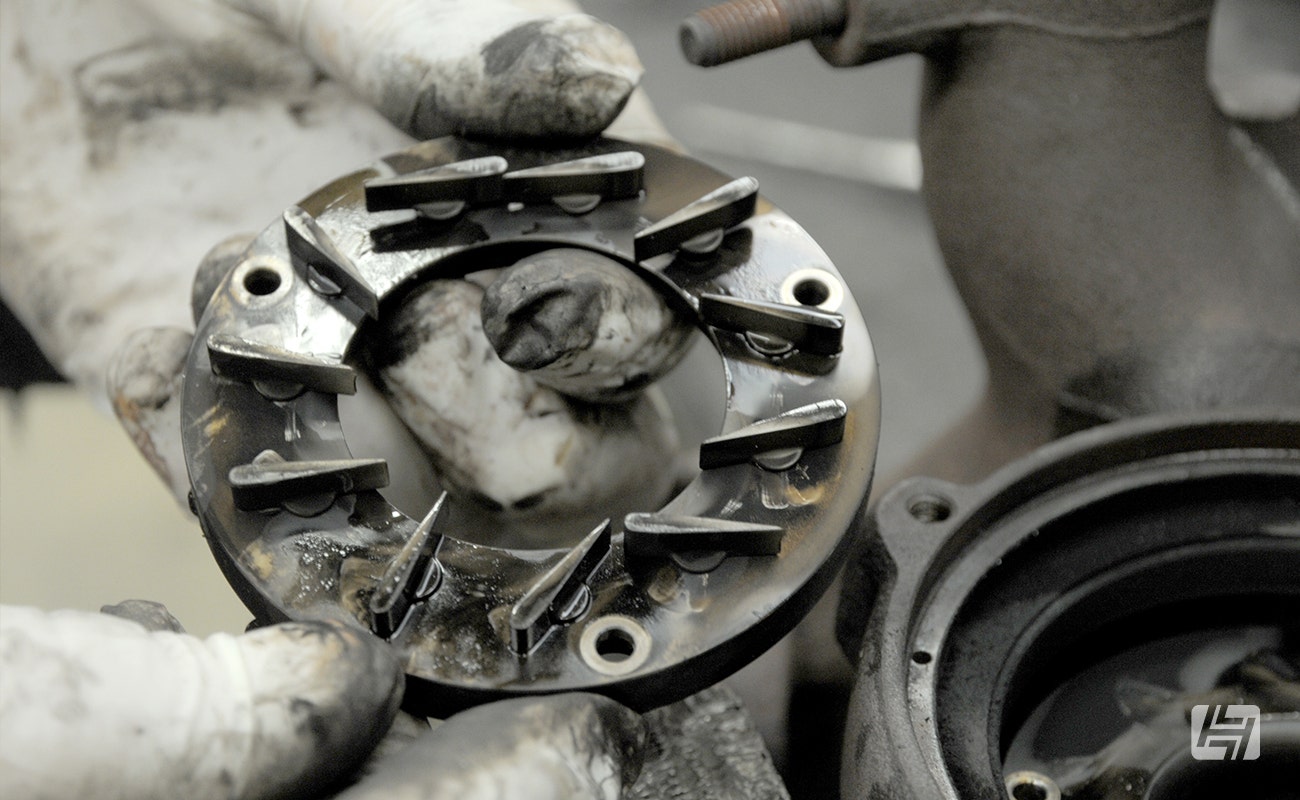 Broken vanes on a turbocharger