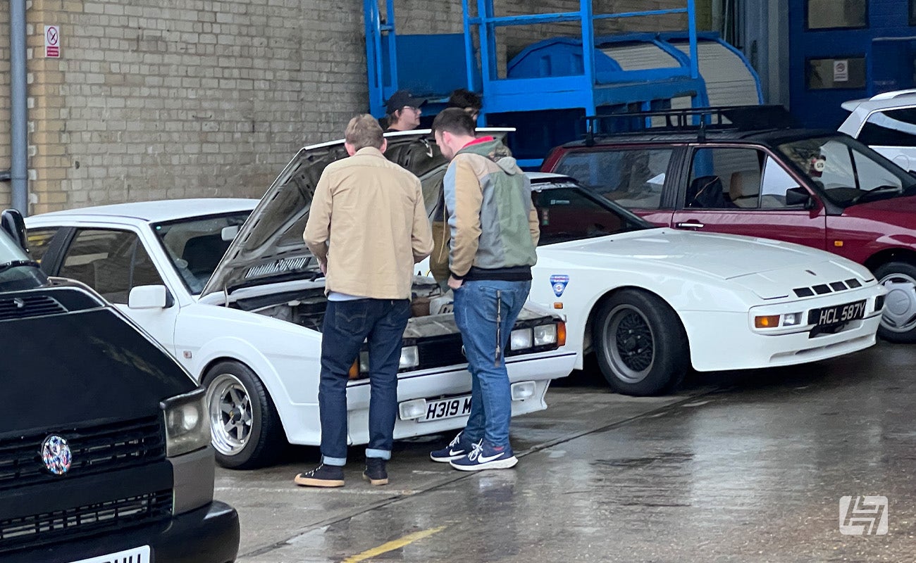White Scirocco and 944 at Heretics September 2024 meet at Heritage Parts Centre