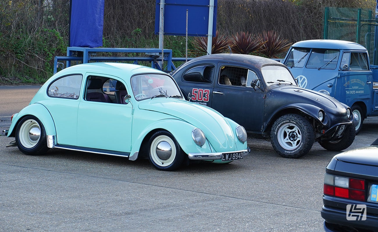 Peppermint VW Beetle at Heretics April 2025 Meeting at Heritage Parts Centre