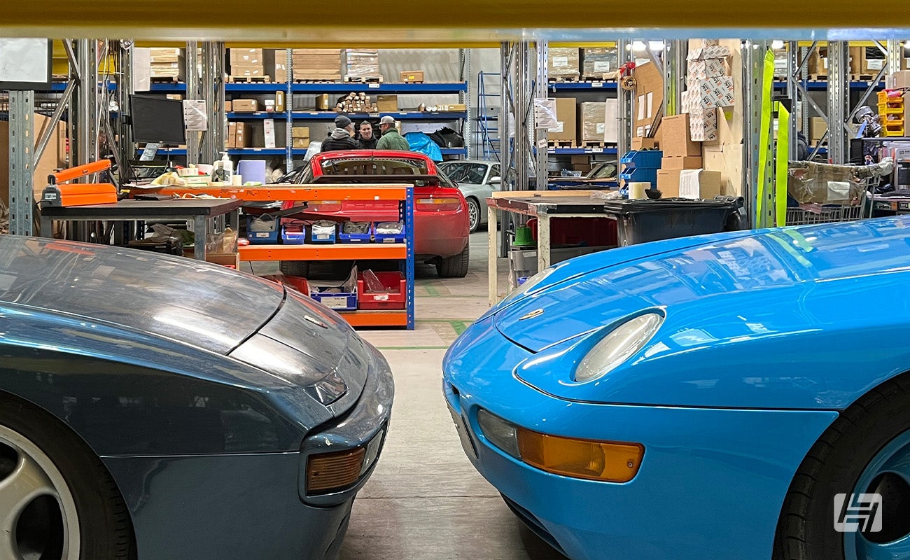 Porsche 944 and 968 face off at Heritage Parts Centre 9Werks warehouse meet