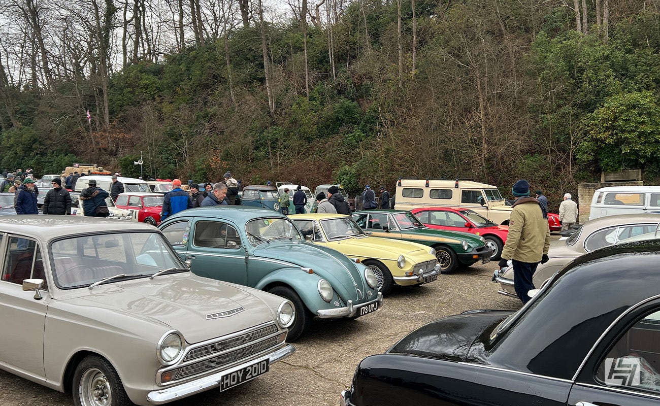 New Years Classic Car Meet at Brooklands Museum in Surrey