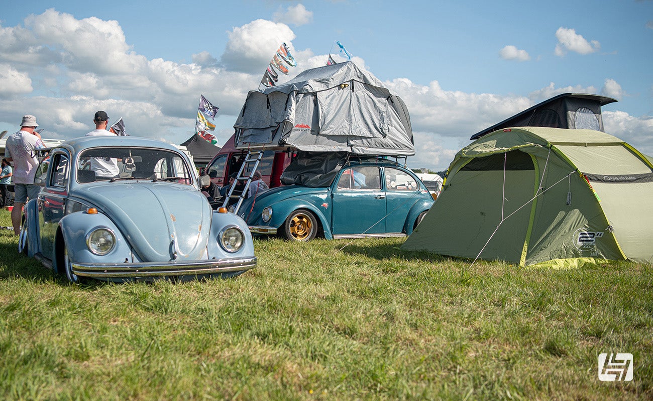 VW Beetles camping at Volksworld show
