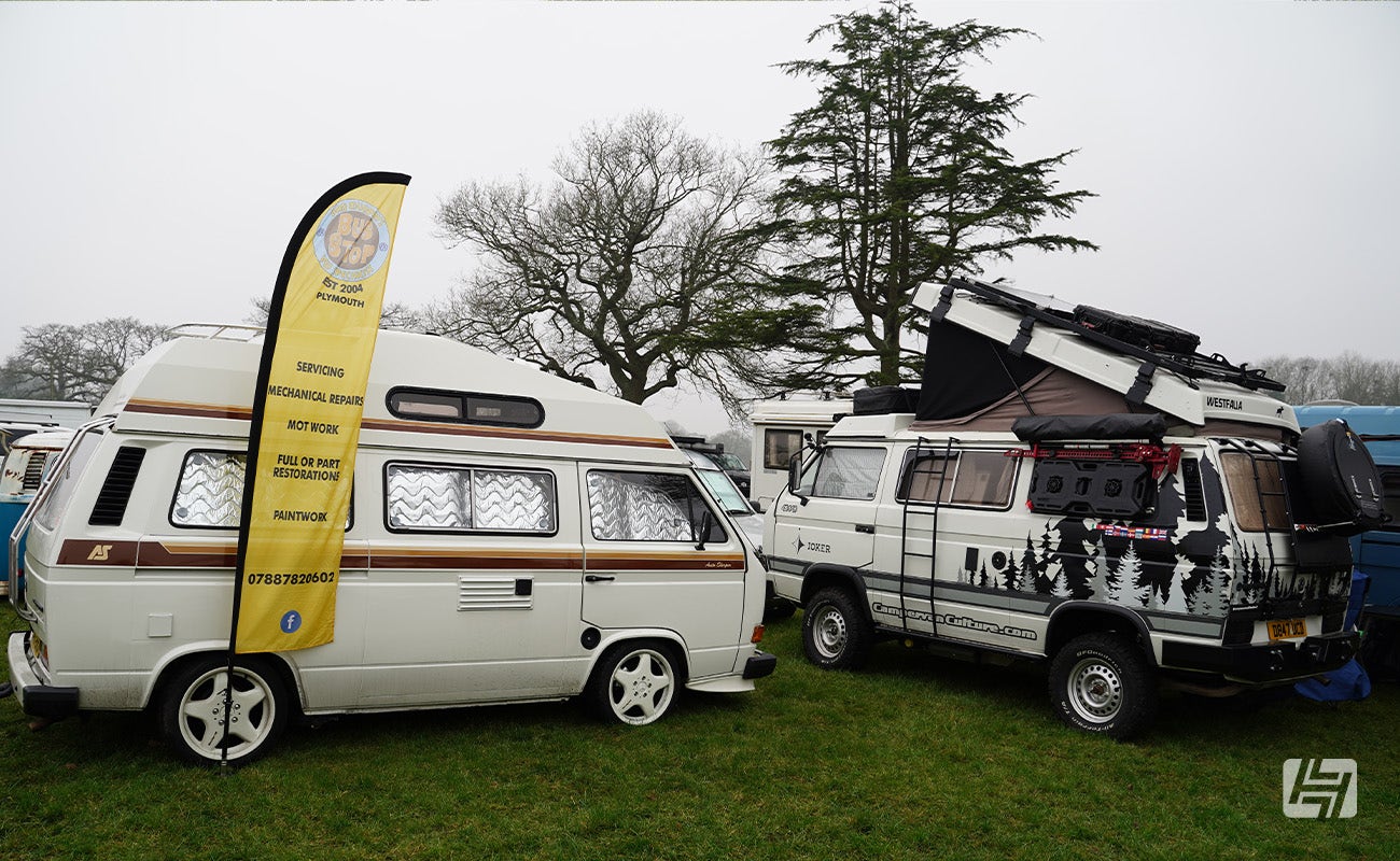 VW Type 25s camping at Volksworld 2025