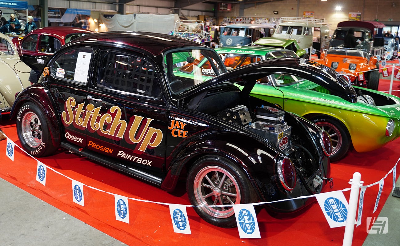 VW Beetle Stitch Up race car at Volksworld 2025