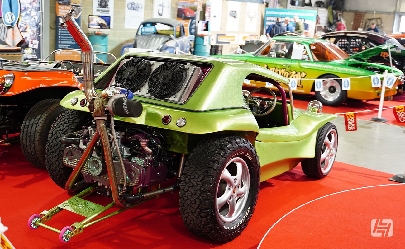 Green Subaru powered VW Beach Buggy at Volksworld 2025