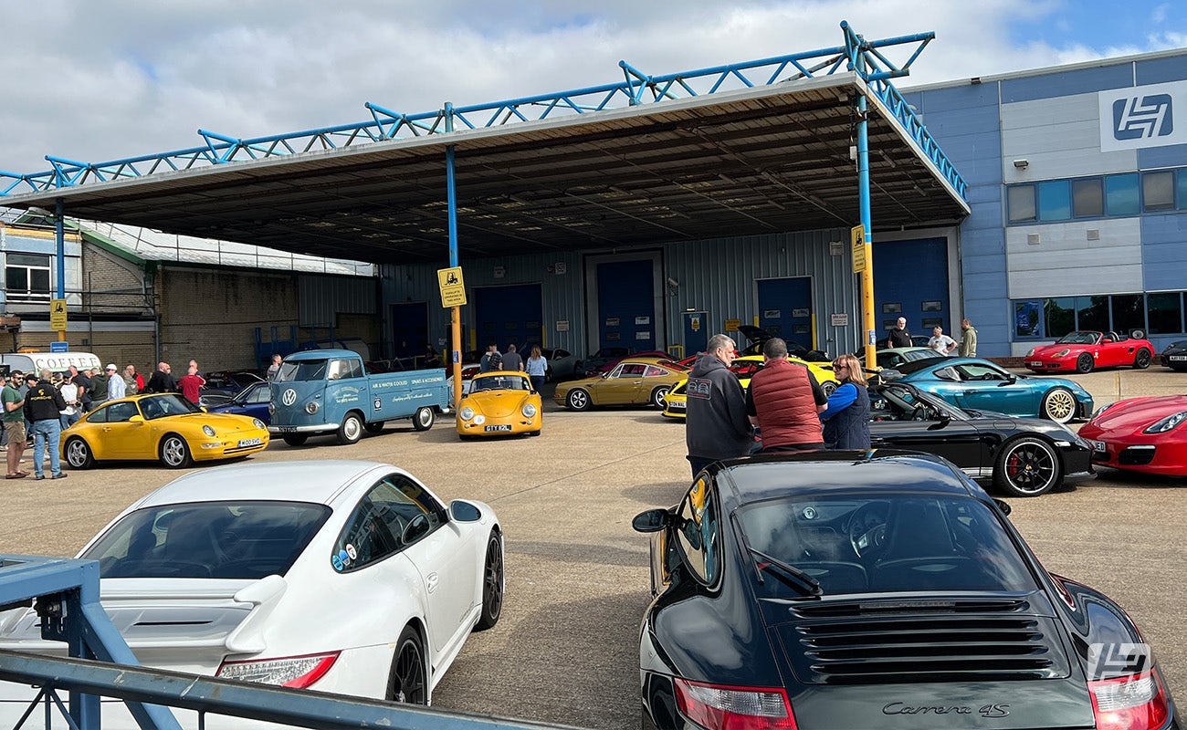 Porsche breakfast meeting at Heritage Parts Centre with Stuttgart South and Legends Drivers Club, May 2025