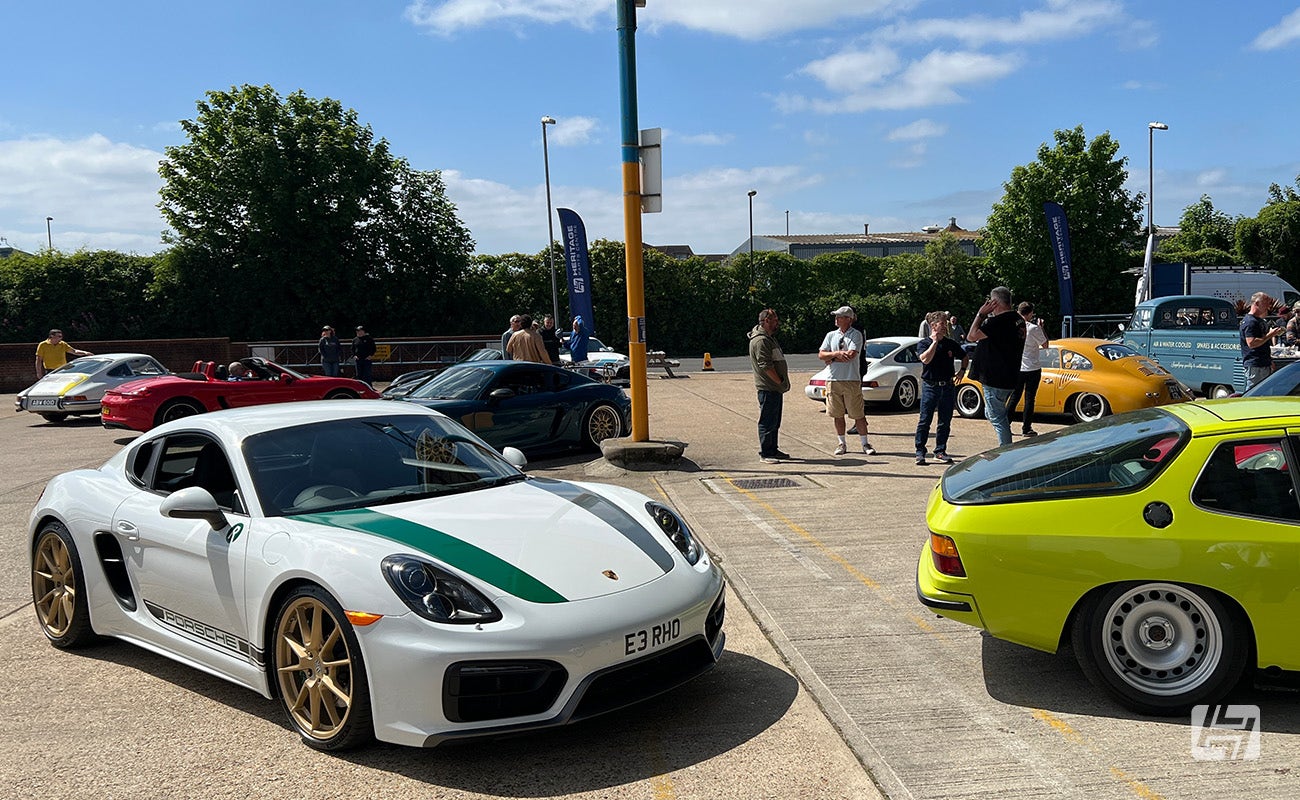 Porsche breakfast meeting at Heritage Parts Centre with Stuttgart South and Legends Drivers Club, May 2025