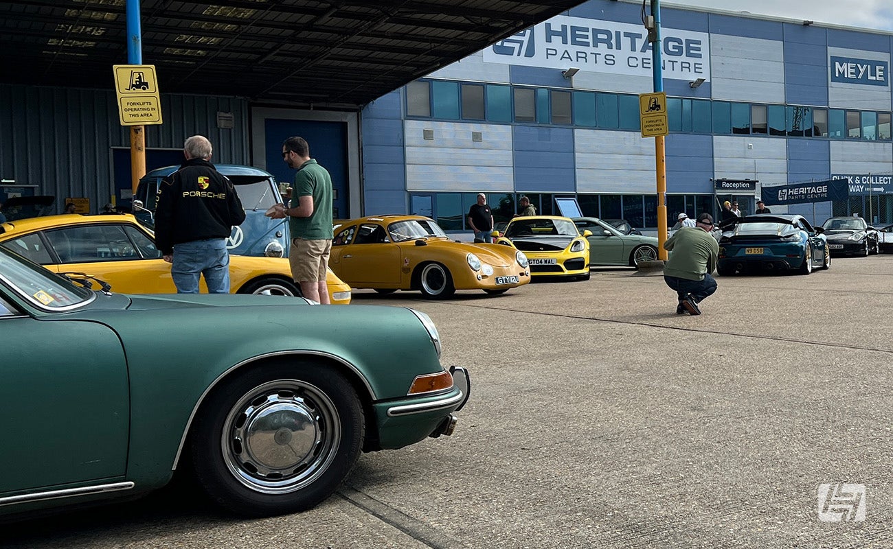 Porsche breakfast meeting at Heritage Parts Centre with Stuttgart South and Legends Drivers Club, May 2025