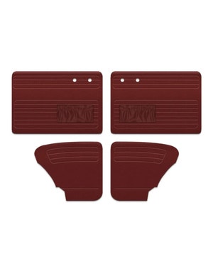 Door Card Set with Pockets in Red Vinyl  fits Beetle