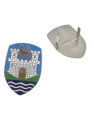 Motorhauben-Emblem, Wolfsburgwappen, blau und weiß fits Käfer,Käfer Cabriolet