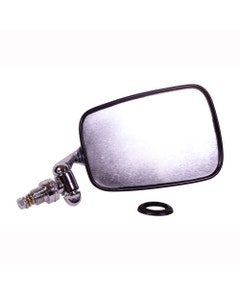 Door Mirror with Chrome Arm, Stainless Steel Head and Black Trim Right