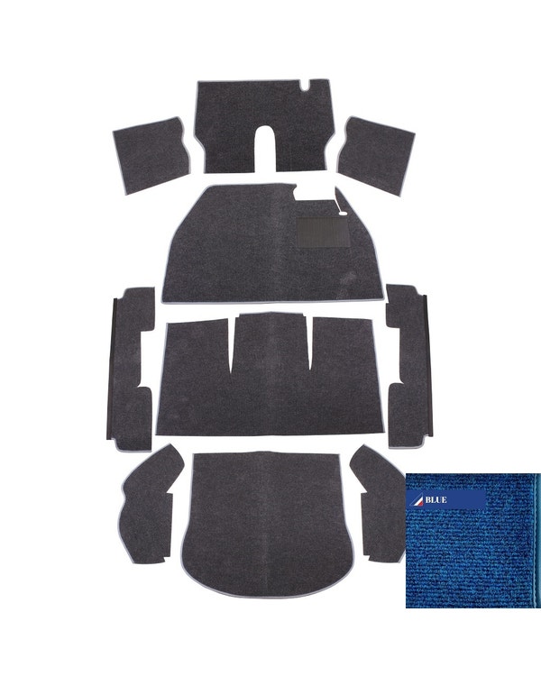 Carpet Set for Right Hand Drive Blue  fits Beetle