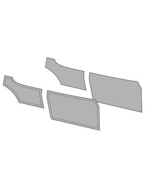 Door Card Set without Door Pockets for Coupe Finished in 2 Colours with Horizontal Stripe