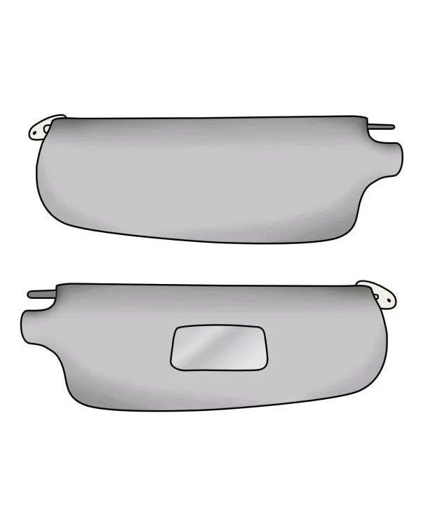 TMI Sun Visors in Cloud White with a Right Hand Mirror, supplied as a pair  fits Karmann Ghia