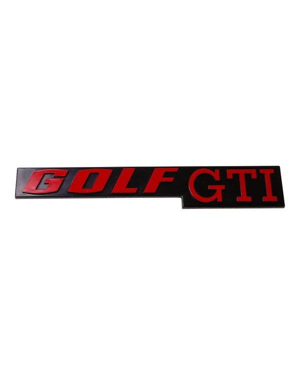 Tailgate Badge - Golf GTI Script Red  fits Golf Mk1,Jetta
