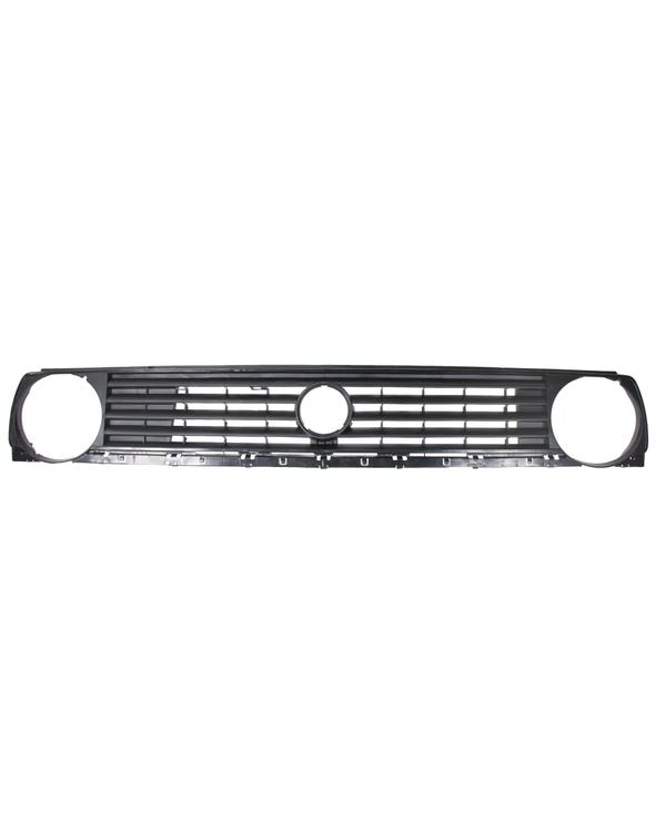 Front Grille with 5 Slats and Single Headlight Recesses  fits Golf Mk2