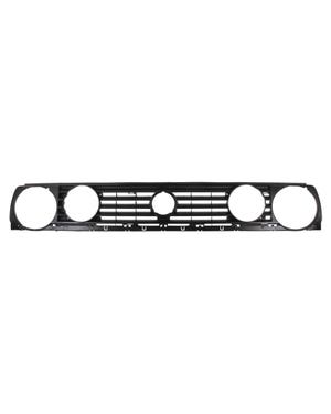 Front Grille 5 Slats Twin Headlight, Black  fits Golf Mk2