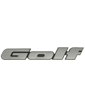 Rear Badge - Golf Script in Satin Black and Chrome  fits Golf Mk2