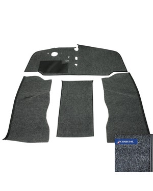 Juego de Moqueta, 4 Piezas, Negra, T2 8/67- 7/72 fits T2