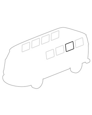 Seal, Body to Side Pop-Out Window, Each fits T2 Split Bus