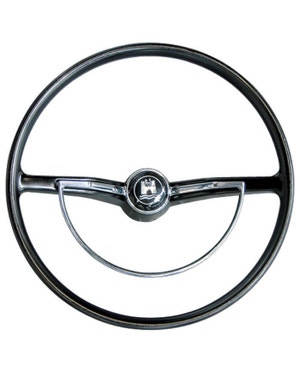 SSP Steering Wheel with Horn Push and D-Ring. Black